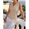 ZESICA Women’s Summer Business Casual Tank Tops 2026 Cowl Neck Sleeveless Knit Slim Shirts Spring Work Dressy Blouses(Sand)