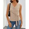 ZESICA Women’s Summer Business Casual Tank Tops 2026 Cowl Neck Sleeveless Knit Slim Shirts Spring Work Dressy Blouses(Sand)