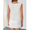 ZESICA Women’s Summer Business Casual Tank Tops 2026 Cowl Neck Sleeveless Knit Slim Shirts Spring Work Dressy Blouses(White)
