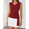 ZESICA Women’s Summer Business Casual Tank Tops 2026 Cowl Neck Sleeveless Knit Slim Shirts Spring Work Dressy Blouses(Wine)