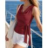 ZESICA Women’s Summer Business Casual Tank Tops 2026 Cowl Neck Sleeveless Knit Slim Shirts Spring Work Dressy Blouses(Wine)
