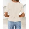ZESICA Women’s Trendy Vests Top 2026 Spring Summer Square Neck Short Sleeve Blazer Button Down Crop Casual Work Blouse(Apricot)