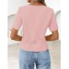 ZESICA Women’s Trendy Vests Top 2026 Spring Summer Square Neck Short Sleeve Blazer Button Down Crop Casual Work Blouse(Light Pink)