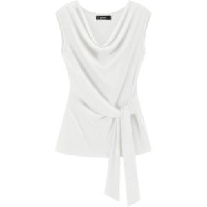 ZESICA Women’s Summer Business Casual Tank Tops 2026 Cowl Neck Sleeveless Knit Slim Shirts Spring Work Dressy Blouses(White)