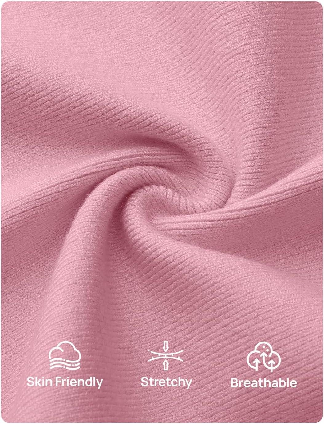imageZESICA Womens 2026 Fall Tie Front Bow Cardigan Sweaters Long Bell Sleeve V Neck Ruffled Knit Cropped Trendy TopsPink