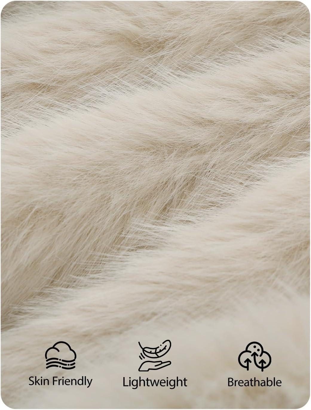 imageZESICA Womens 2026 Winter Faux Fur Coats Fluffy Cropped Jacket Long Sleeve Shaggy Outerwear Fall Clothes with PocketsApricot