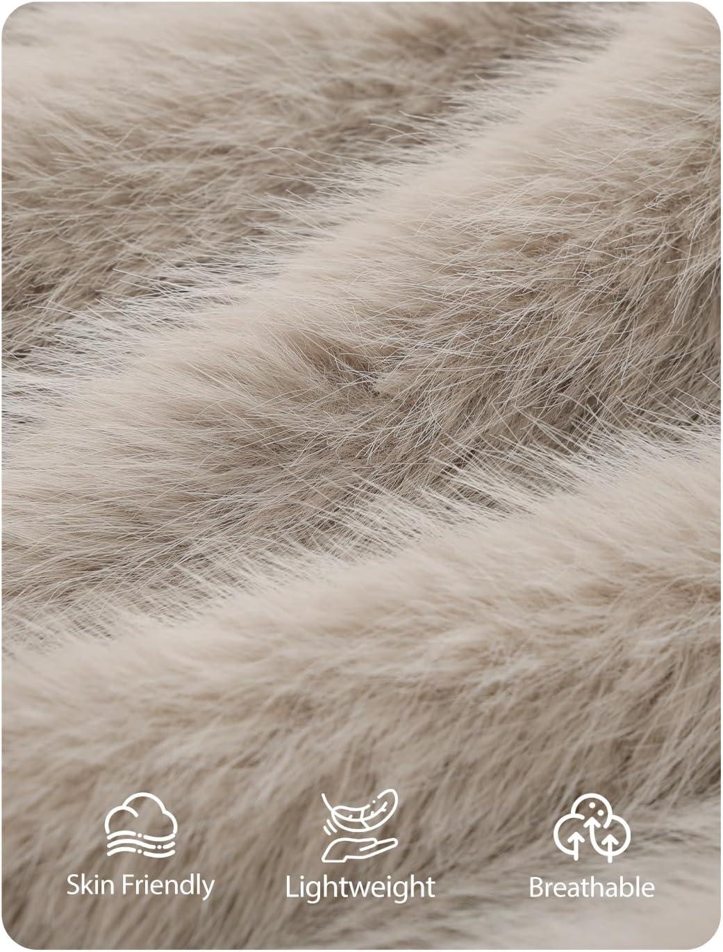 imageZESICA Womens 2026 Winter Faux Fur Coats Fluffy Cropped Jacket Long Sleeve Shaggy Outerwear Fall Clothes with PocketsOats