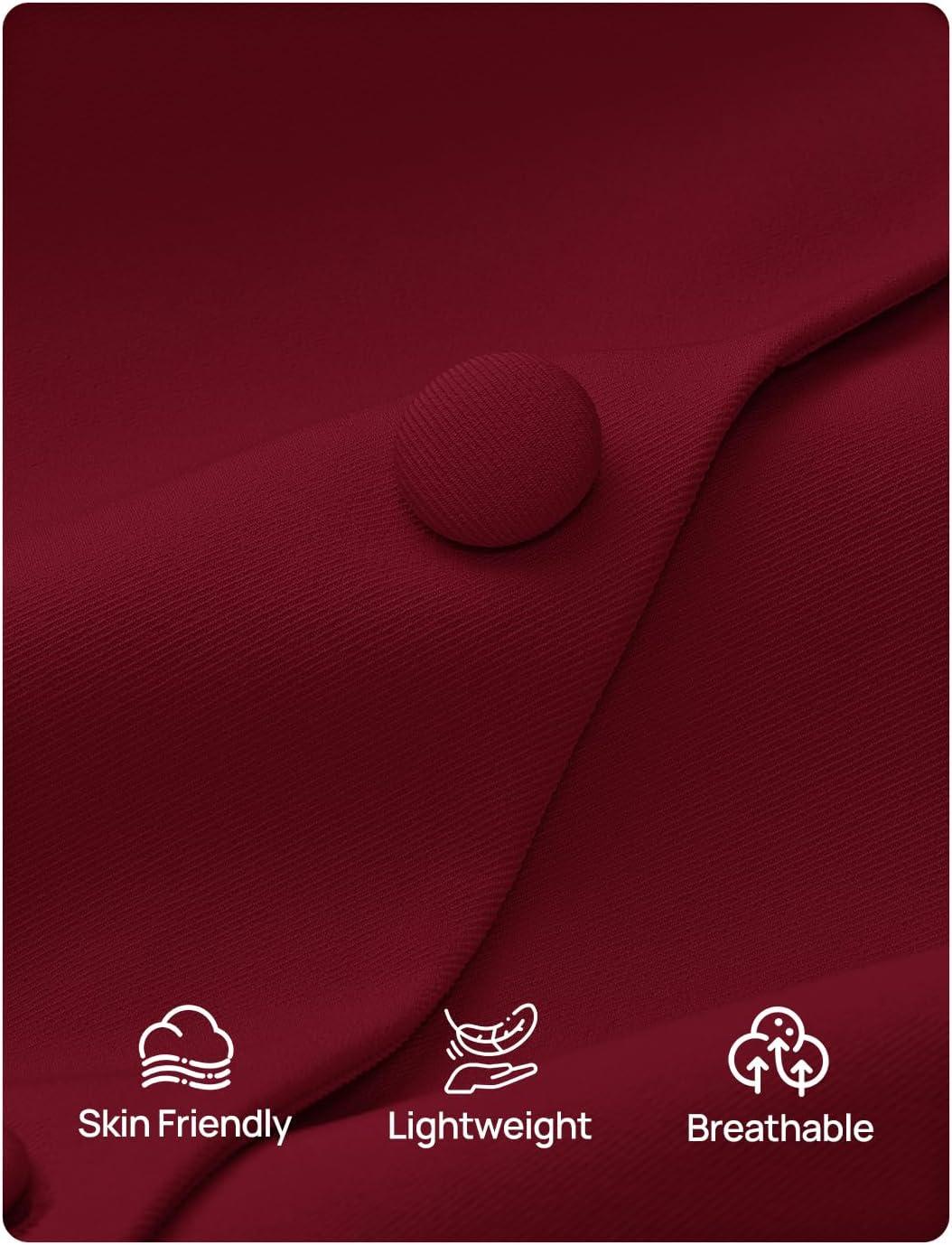 imageZESICA Womens Business Casual Blazers Fall Long Sleeve Button Suit Jackets Office Work Outfits Fitted Blazer Clothes 2026Wine