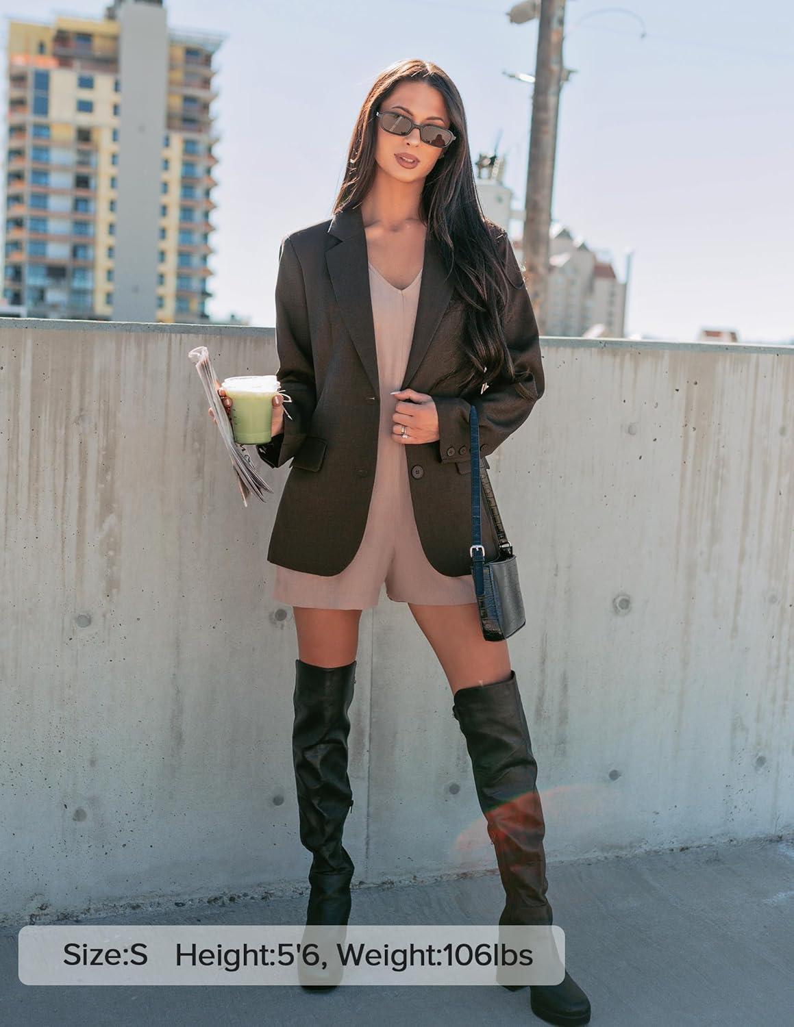 imageZESICA Womens Fall Business Casual Blazers 2026 Long Sleeve Lapel Open Front Button Work Blazer Jackets with PocketsCoffee