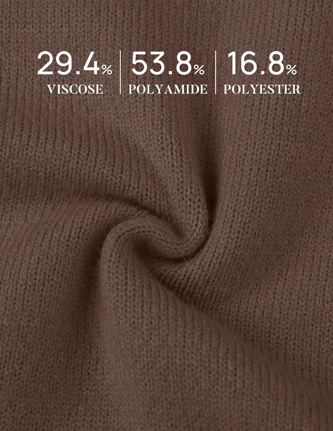 imageZESICA Womens Fleece Sherpa Lined Sweater 2026 Winter Thermal Shirts Long Sleeve Mock Neck Slim Fitted Pullover TopsCoffee