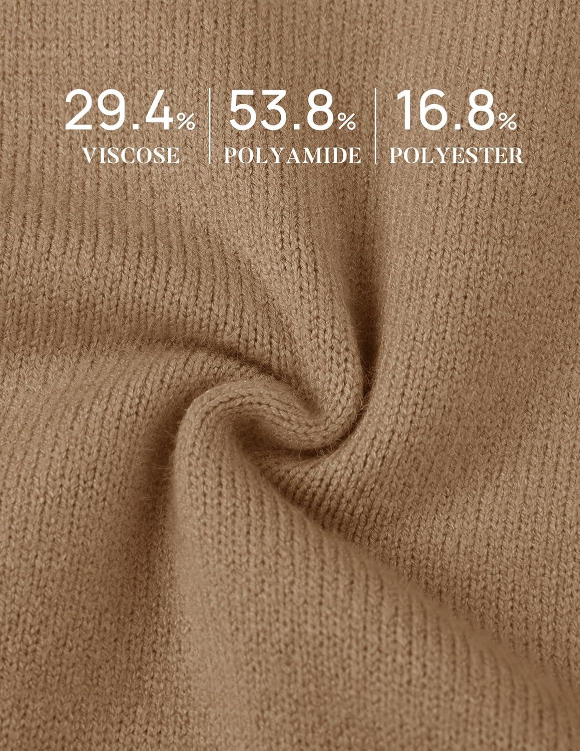 imageZESICA Womens Fleece Sherpa Lined Sweater 2026 Winter Thermal Shirts Long Sleeve Mock Neck Slim Fitted Pullover TopsKhaki