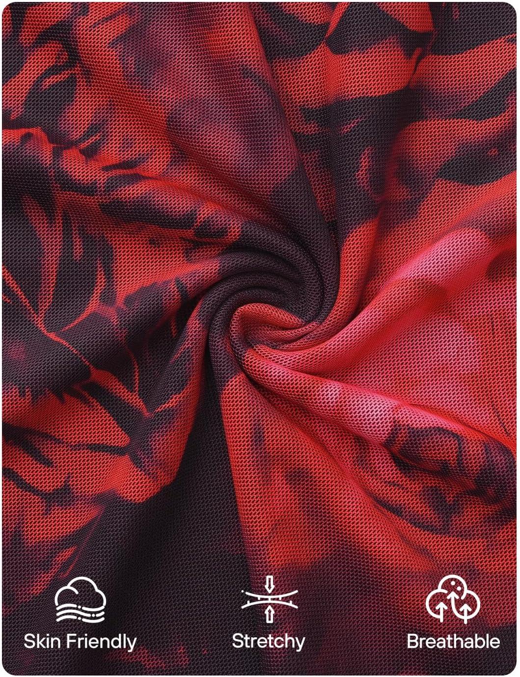 imageZESICA Womens Floral Mesh Long Sleeve Tops 2026 Fall Cowl Neck Slim Fit Going Out Y2k Shirts Trendy Date Night OutfitsRed