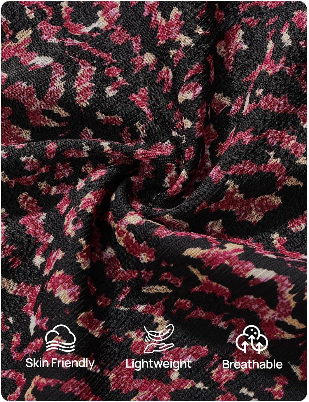 imageZESICA Womens Floral Print Blouse 2026 Long Sleeve Button Down Casual Fall Boho Oversized Tops ShirtsWine Red