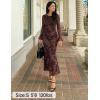 ZESICA Women’s 2026 Bell Long Sleeve Floral Maxi Dress Spring Fashion Bodycon Mesh Wedding Guest Cocktail Party Dresses(Brown)