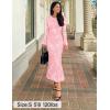 ZESICA Women’s 2026 Bell Long Sleeve Floral Maxi Dress Spring Fashion Bodycon Mesh Wedding Guest Cocktail Party Dresses(Pink)