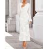 ZESICA Women’s 2026 Bell Long Sleeve Floral Maxi Dress Spring Fashion Bodycon Mesh Wedding Guest Cocktail Party Dresses(White)