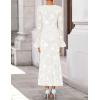 ZESICA Women’s 2026 Bell Long Sleeve Floral Maxi Dress Spring Fashion Bodycon Mesh Wedding Guest Cocktail Party Dresses(White)