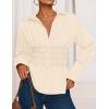 ZESICA Womens 2026 Spring Long Sleeve Blouse Business Dressy Casual Button Down Shirts Peplum Tops Fashion Trendy Clothes(Apricot)