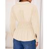 ZESICA Womens 2026 Spring Long Sleeve Blouse Business Dressy Casual Button Down Shirts Peplum Tops Fashion Trendy Clothes(Apricot)