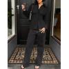 ZESICA Womens 2026 Spring Long Sleeve Blouse Business Dressy Casual Button Down Shirts Peplum Tops Fashion Trendy Clothes(Black)