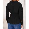 ZESICA Womens 2026 Spring Long Sleeve Blouse Business Dressy Casual Button Down Shirts Peplum Tops Fashion Trendy Clothes(Black)