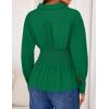 ZESICA Womens 2026 Spring Long Sleeve Blouse Business Dressy Casual Button Down Shirts Peplum Tops Fashion Trendy Clothes(Green)