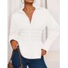 ZESICA Womens 2026 Spring Long Sleeve Blouse Business Dressy Casual Button Down Shirts Peplum Tops Fashion Trendy Clothes(White)
