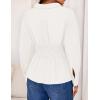 ZESICA Womens 2026 Spring Long Sleeve Blouse Business Dressy Casual Button Down Shirts Peplum Tops Fashion Trendy Clothes(White)