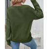 ZESICA Women’s 2026 Spring Long Sleeve Crew Neck Solid Color Cable Knit Chunky Casual Oversized Pullover Sweater Tops(Armygreen)