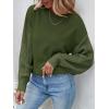 ZESICA Women’s 2026 Spring Long Sleeve Crew Neck Solid Color Cable Knit Chunky Casual Oversized Pullover Sweater Tops(Armygreen)
