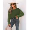 ZESICA Women’s 2026 Spring Long Sleeve Crew Neck Solid Color Cable Knit Chunky Casual Oversized Pullover Sweater Tops(Armygreen)
