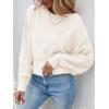 ZESICA Women’s 2026 Spring Long Sleeve Crew Neck Solid Color Cable Knit Chunky Casual Oversized Pullover Sweater Tops(Beige)