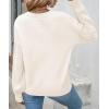 ZESICA Women’s 2026 Spring Long Sleeve Crew Neck Solid Color Cable Knit Chunky Casual Oversized Pullover Sweater Tops(Beige)