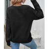 ZESICA Women’s 2026 Spring Long Sleeve Crew Neck Solid Color Cable Knit Chunky Casual Oversized Pullover Sweater Tops(Black)