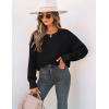 ZESICA Women’s 2026 Spring Long Sleeve Crew Neck Solid Color Cable Knit Chunky Casual Oversized Pullover Sweater Tops(Black)