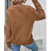 ZESICA Women’s 2026 Spring Long Sleeve Crew Neck Solid Color Cable Knit Chunky Casual Oversized Pullover Sweater Tops(Camel)