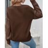 ZESICA Women’s 2026 Spring Long Sleeve Crew Neck Solid Color Cable Knit Chunky Casual Oversized Pullover Sweater Tops(Coffee)
