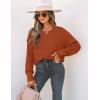 ZESICA Women’s 2026 Spring Long Sleeve Crew Neck Solid Color Cable Knit Chunky Casual Oversized Pullover Sweater Tops(Deeporange)