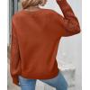 ZESICA Women’s 2026 Spring Long Sleeve Crew Neck Solid Color Cable Knit Chunky Casual Oversized Pullover Sweater Tops(Deeporange)
