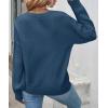 ZESICA Women’s 2026 Spring Long Sleeve Crew Neck Solid Color Cable Knit Chunky Casual Oversized Pullover Sweater Tops(Dustyblue)