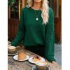 ZESICA Women’s 2026 Spring Long Sleeve Crew Neck Solid Color Cable Knit Chunky Casual Oversized Pullover Sweater Tops(Forestgreen)
