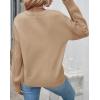 ZESICA Women’s 2026 Spring Long Sleeve Crew Neck Solid Color Cable Knit Chunky Casual Oversized Pullover Sweater Tops(Khaki)