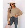 ZESICA Women’s 2026 Spring Long Sleeve Crew Neck Solid Color Cable Knit Chunky Casual Oversized Pullover Sweater Tops(Khaki)