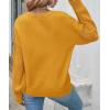 ZESICA Women’s 2026 Spring Long Sleeve Crew Neck Solid Color Cable Knit Chunky Casual Oversized Pullover Sweater Tops(Mustard)