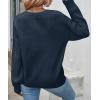 ZESICA Women’s 2026 Spring Long Sleeve Crew Neck Solid Color Cable Knit Chunky Casual Oversized Pullover Sweater Tops(Navy)