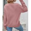 ZESICA Women’s 2026 Spring Long Sleeve Crew Neck Solid Color Cable Knit Chunky Casual Oversized Pullover Sweater Tops(Purple)