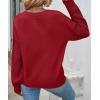 ZESICA Women’s 2026 Spring Long Sleeve Crew Neck Solid Color Cable Knit Chunky Casual Oversized Pullover Sweater Tops(Red)