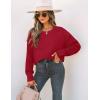 ZESICA Women’s 2026 Spring Long Sleeve Crew Neck Solid Color Cable Knit Chunky Casual Oversized Pullover Sweater Tops(Red)