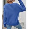ZESICA Women’s 2026 Spring Long Sleeve Crew Neck Solid Color Cable Knit Chunky Casual Oversized Pullover Sweater Tops(Royalblue)