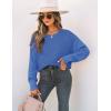ZESICA Women’s 2026 Spring Long Sleeve Crew Neck Solid Color Cable Knit Chunky Casual Oversized Pullover Sweater Tops(Royalblue)